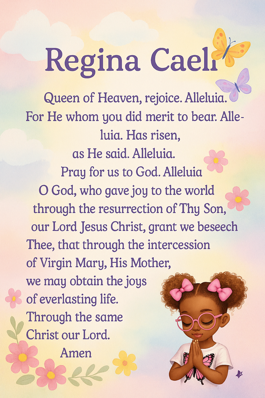 Printable: Queen of Heaven Rejoice.