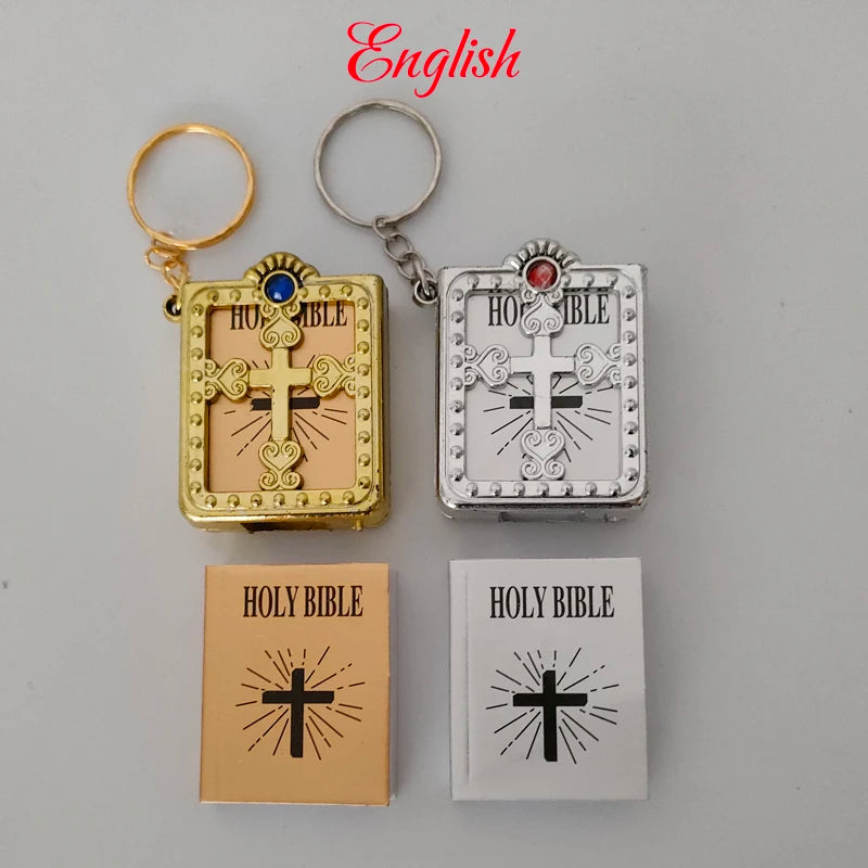 10 Pieces Gold Silver English Mini Holy Bible Spanish Dios Habla Hoy For Kids Baptism and Holy Communion Party Guests Small Gift