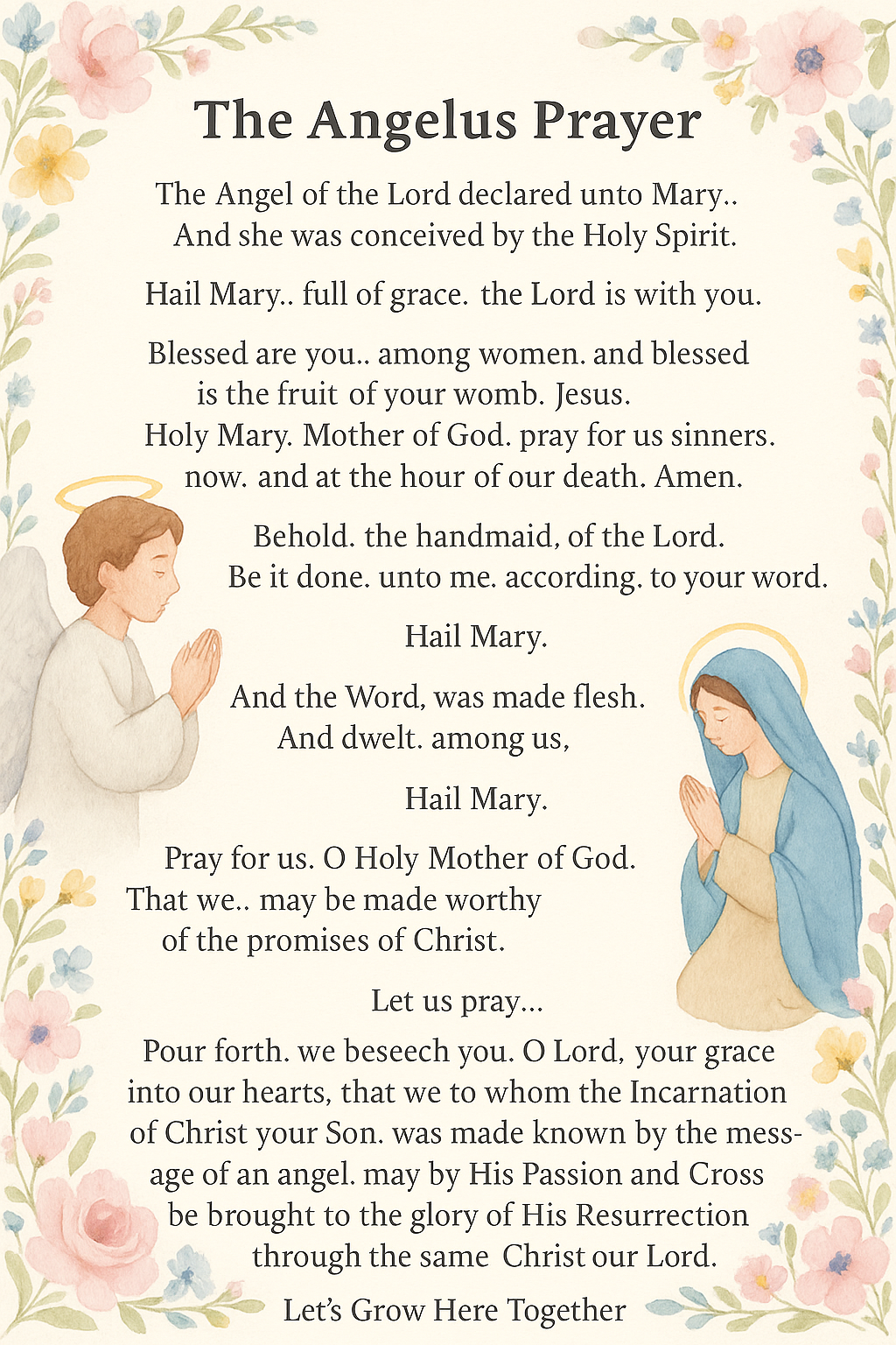 Printable: The Angelus Prayer