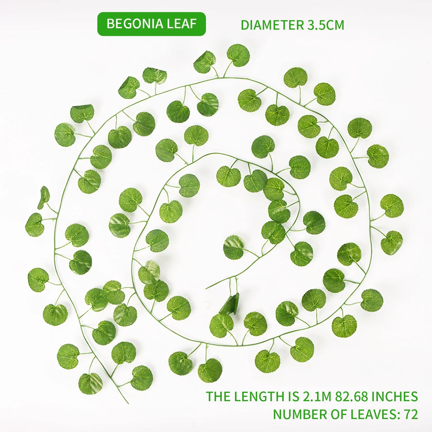 1Pc 200Cm Green Vine Silk Artificial Ivy Hanging Leaf Garland Plant Creeper Leaf Home  Wedding Garden Bathroom Decoration