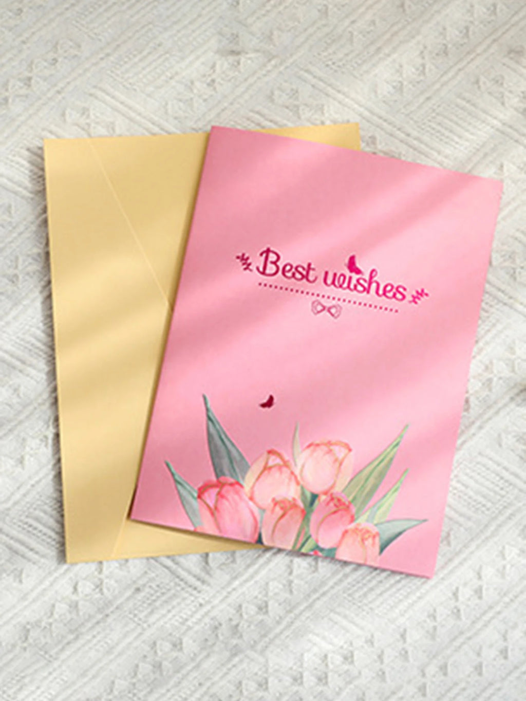 1 Tulip Bouquet Mother's Day Greeting Card, Beautiful Greeting Card Holiday Gift to Expression of Gratitude to Mom (With Envelop
