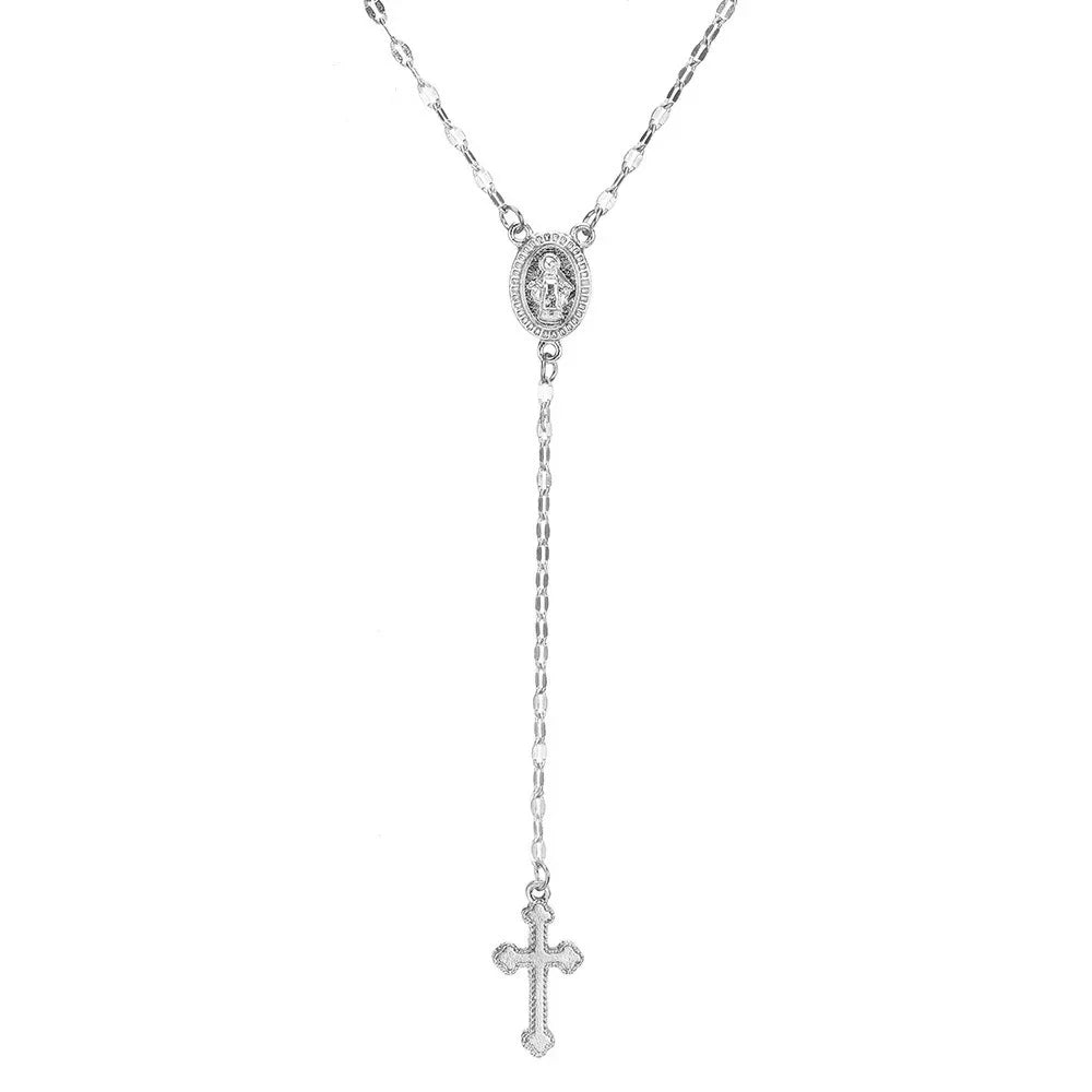 2024 New Fashion Vintage Christian Cross Bohemia Religious Rosary Pendant Necklace for Women Charm Fashion Jewelry Gifts