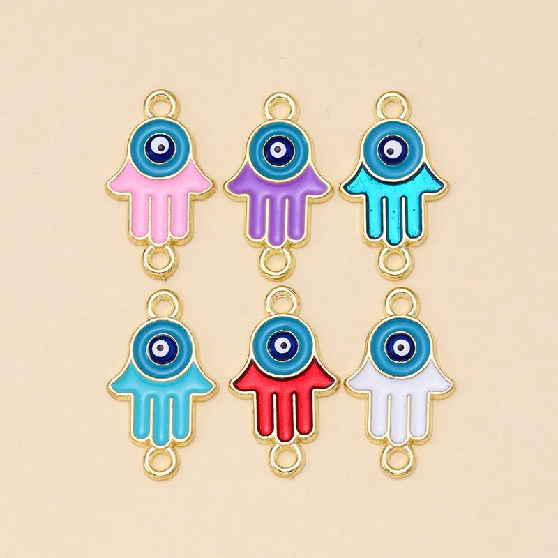 10Pcs Classic Enamel Miraculous Medal Virgin Mary Catholic Holy Charm Gold Plated Pendant Diy Necklace Jewelry Accessories