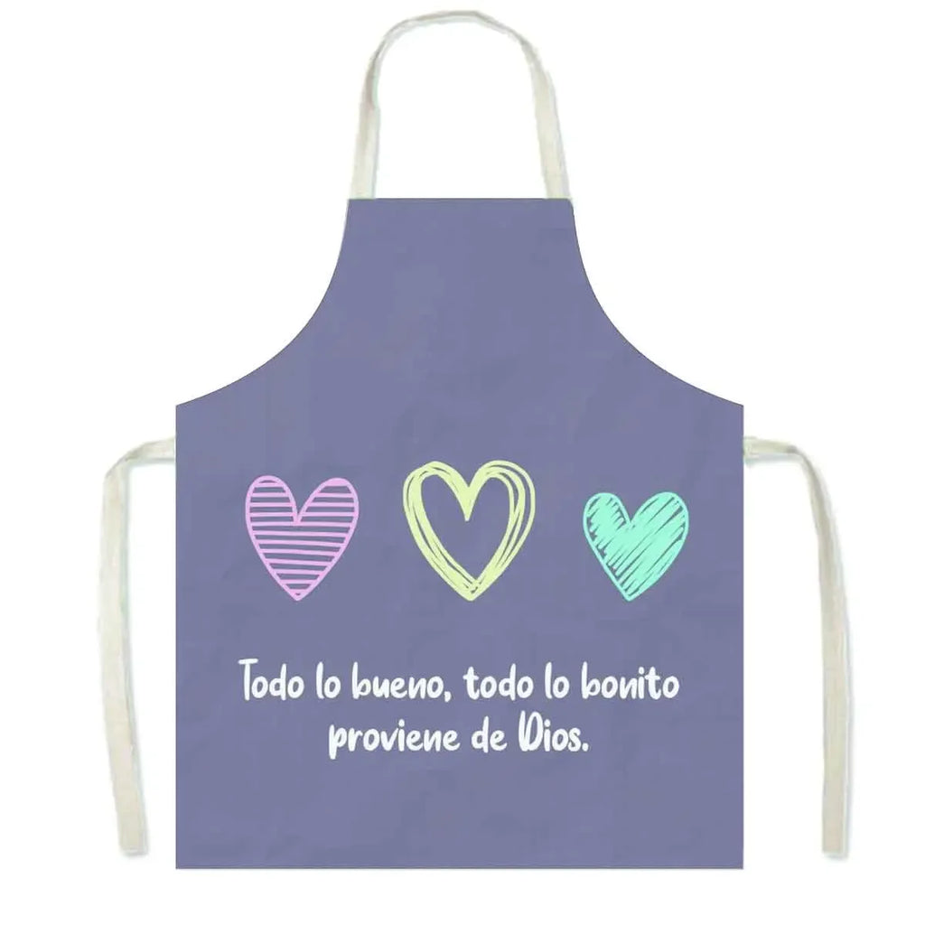 Christian Gift Bible Verse Print Kitchen Apron Women Cooking Apron for Nail Salons BBQ Chef Waiter Home Cleaning Tool Pinafore
