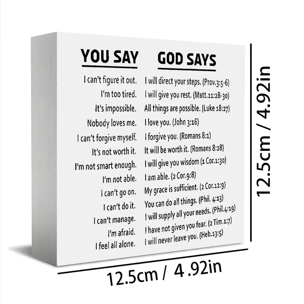 Christian Bible Verse Poster - God Says Scripture Quotes with Bible References - Framed Religious Wall Art Decor - Inspirational
