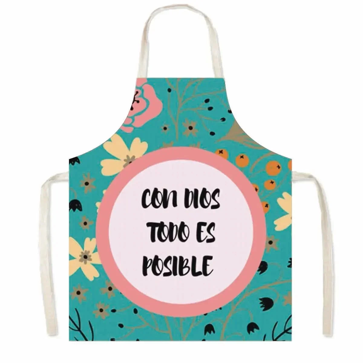 Christian Gift Bible Verse Print Kitchen Apron Women Cooking Apron for Nail Salons BBQ Chef Waiter Home Cleaning Tool Pinafore