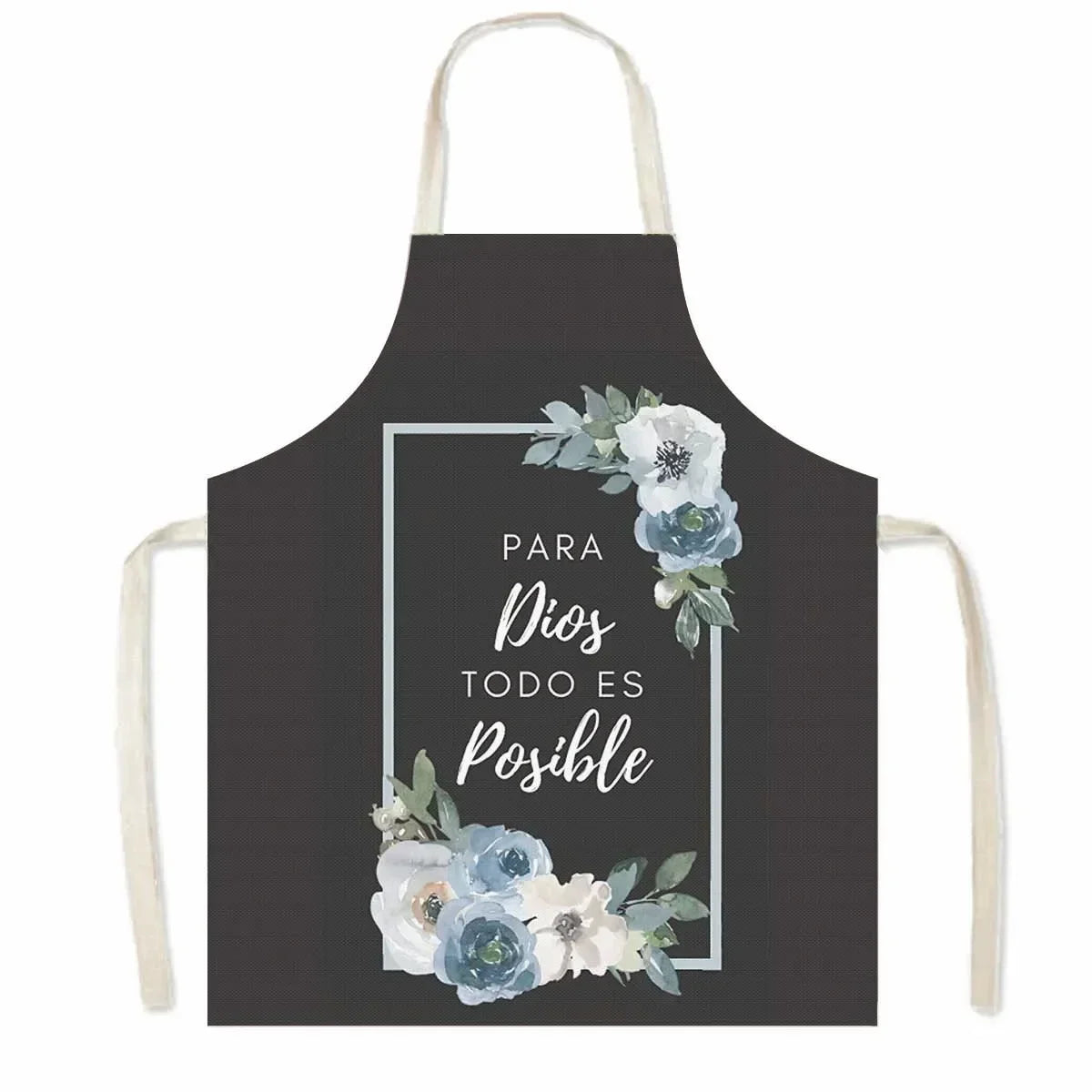 Christian Gift Bible Verse Print Kitchen Apron Women Cooking Apron for Nail Salons BBQ Chef Waiter Home Cleaning Tool Pinafore