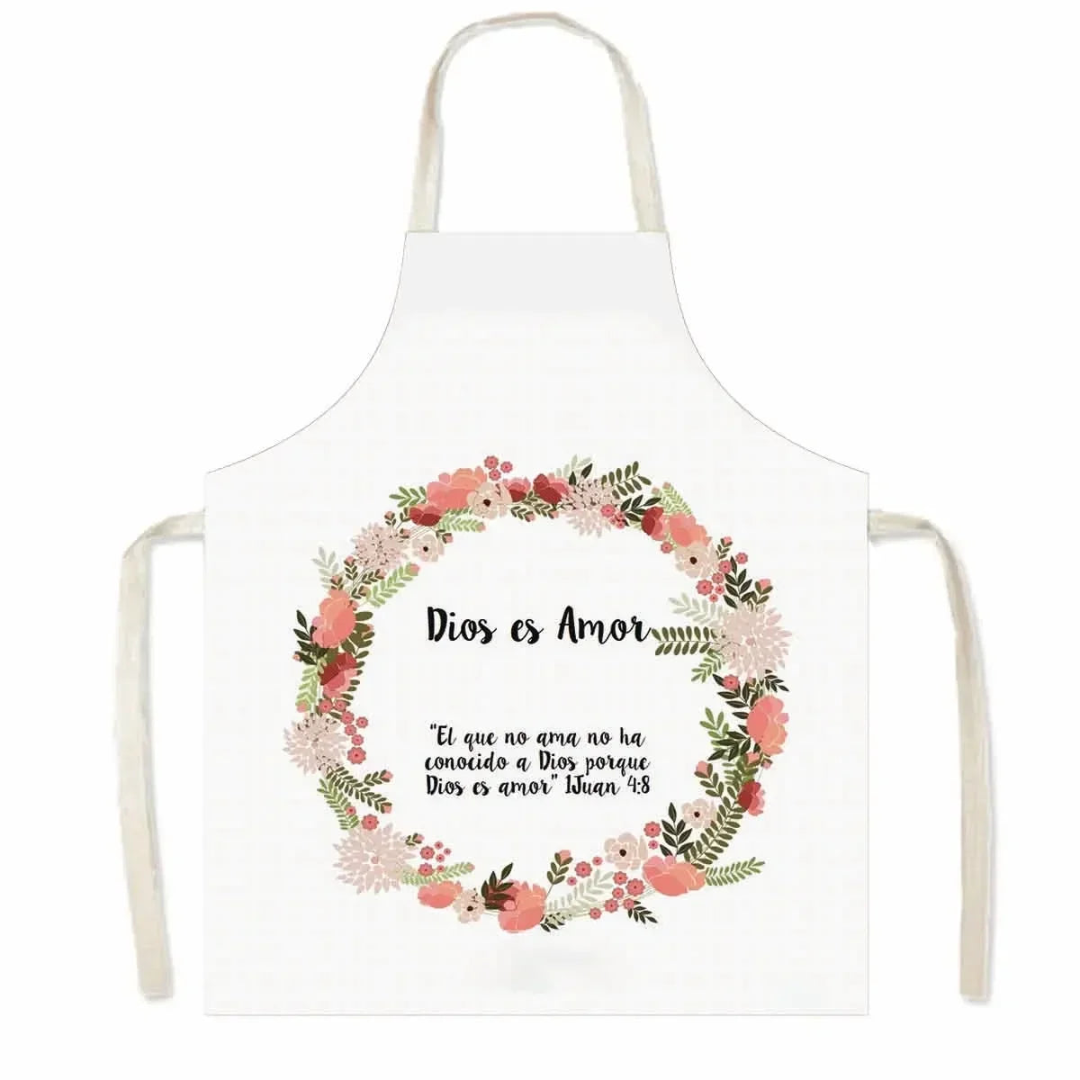 Christian Gift Bible Verse Print Kitchen Apron Women Cooking Apron for Nail Salons BBQ Chef Waiter Home Cleaning Tool Pinafore