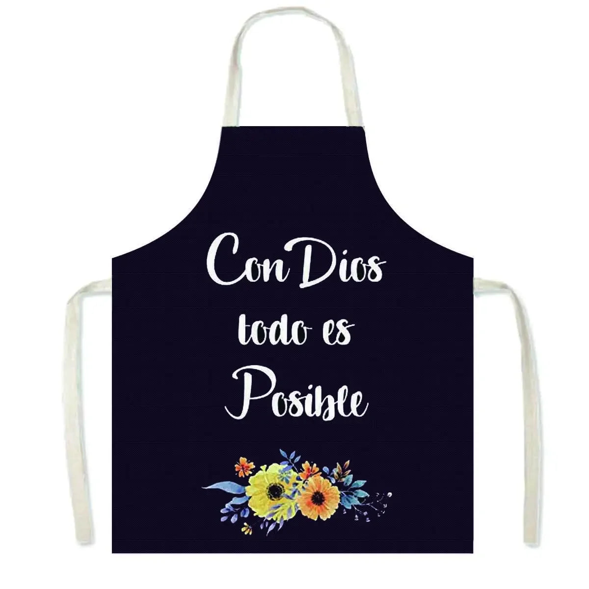 Christian Gift Bible Verse Print Kitchen Apron Women Cooking Apron for Nail Salons BBQ Chef Waiter Home Cleaning Tool Pinafore