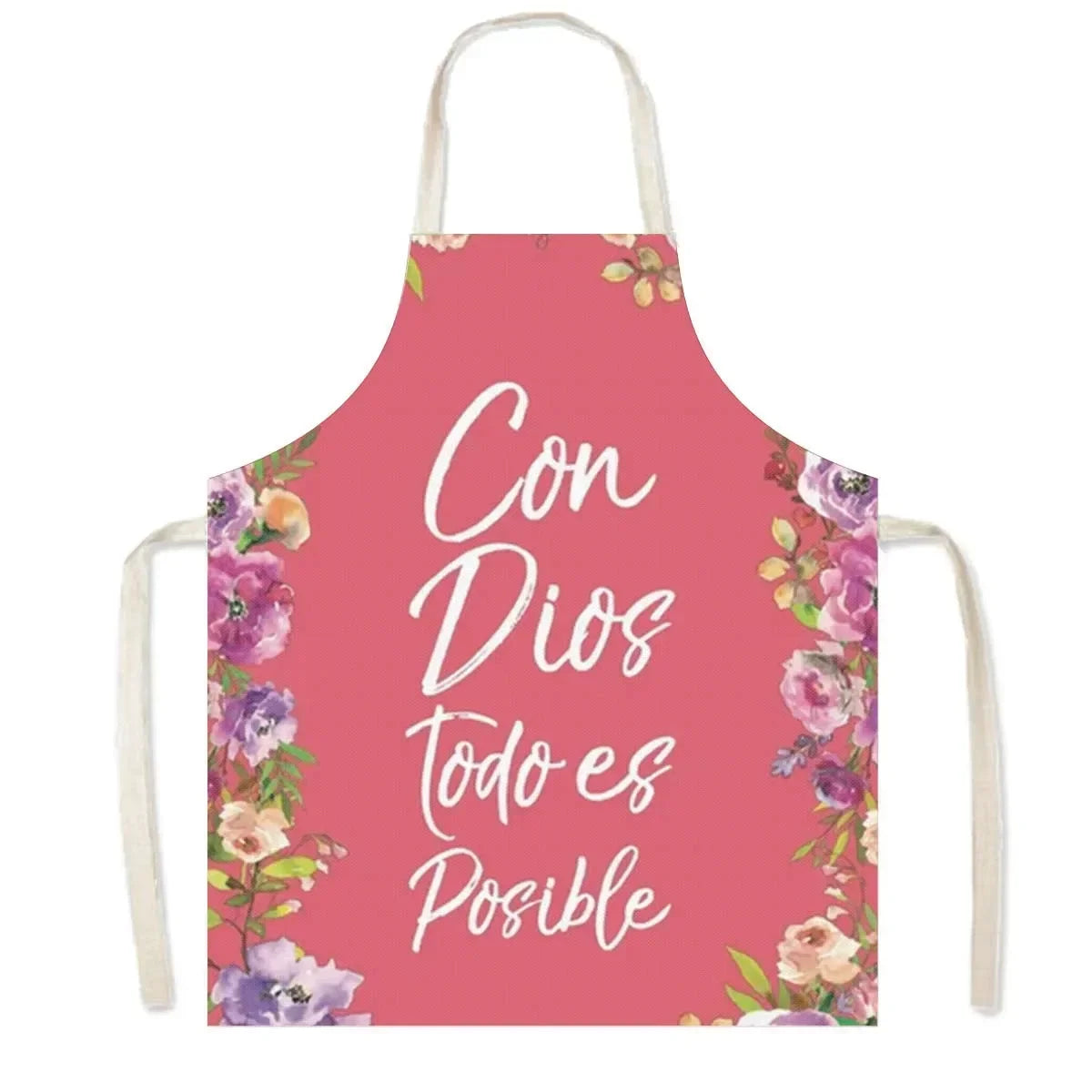 Christian Gift Bible Verse Print Kitchen Apron Women Cooking Apron for Nail Salons BBQ Chef Waiter Home Cleaning Tool Pinafore