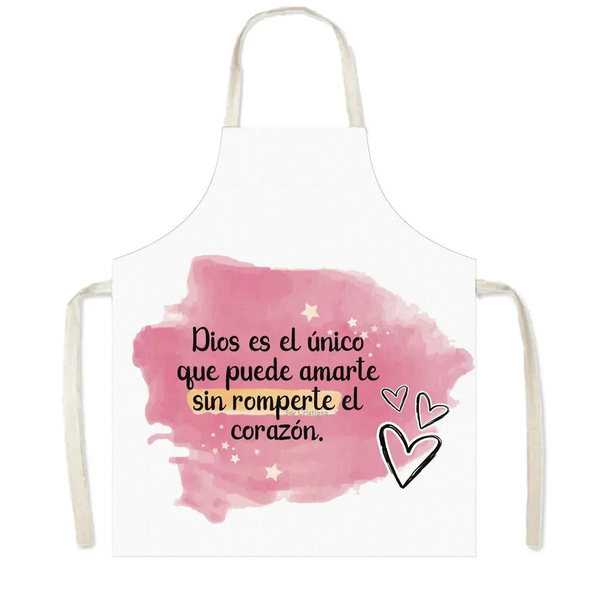 Christian Gift Bible Verse Print Kitchen Apron Women Cooking Apron for Nail Salons BBQ Chef Waiter Home Cleaning Tool Pinafore
