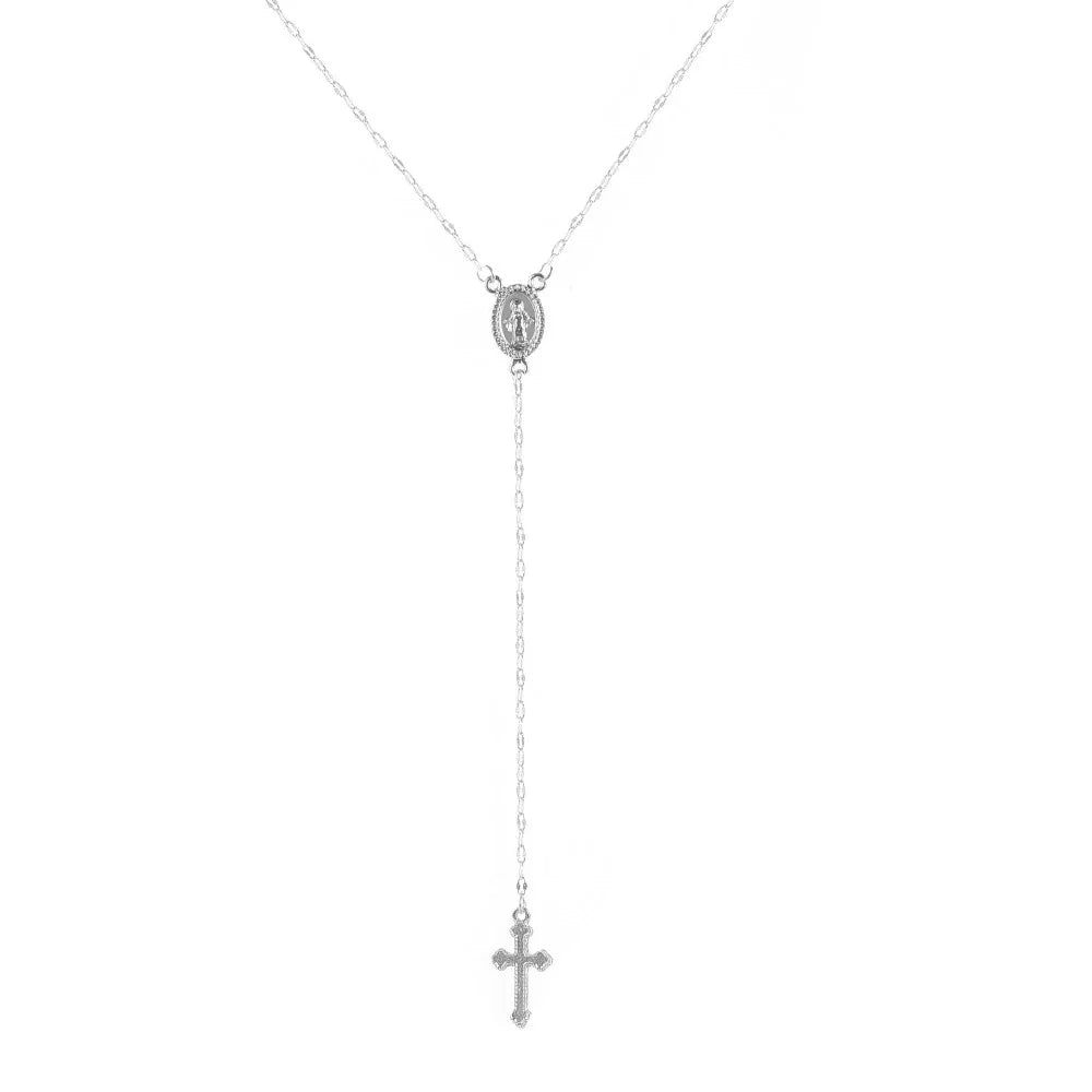 2024 New Fashion Vintage Christian Cross Bohemia Religious Rosary Pendant Necklace for Women Charm Fashion Jewelry Gifts