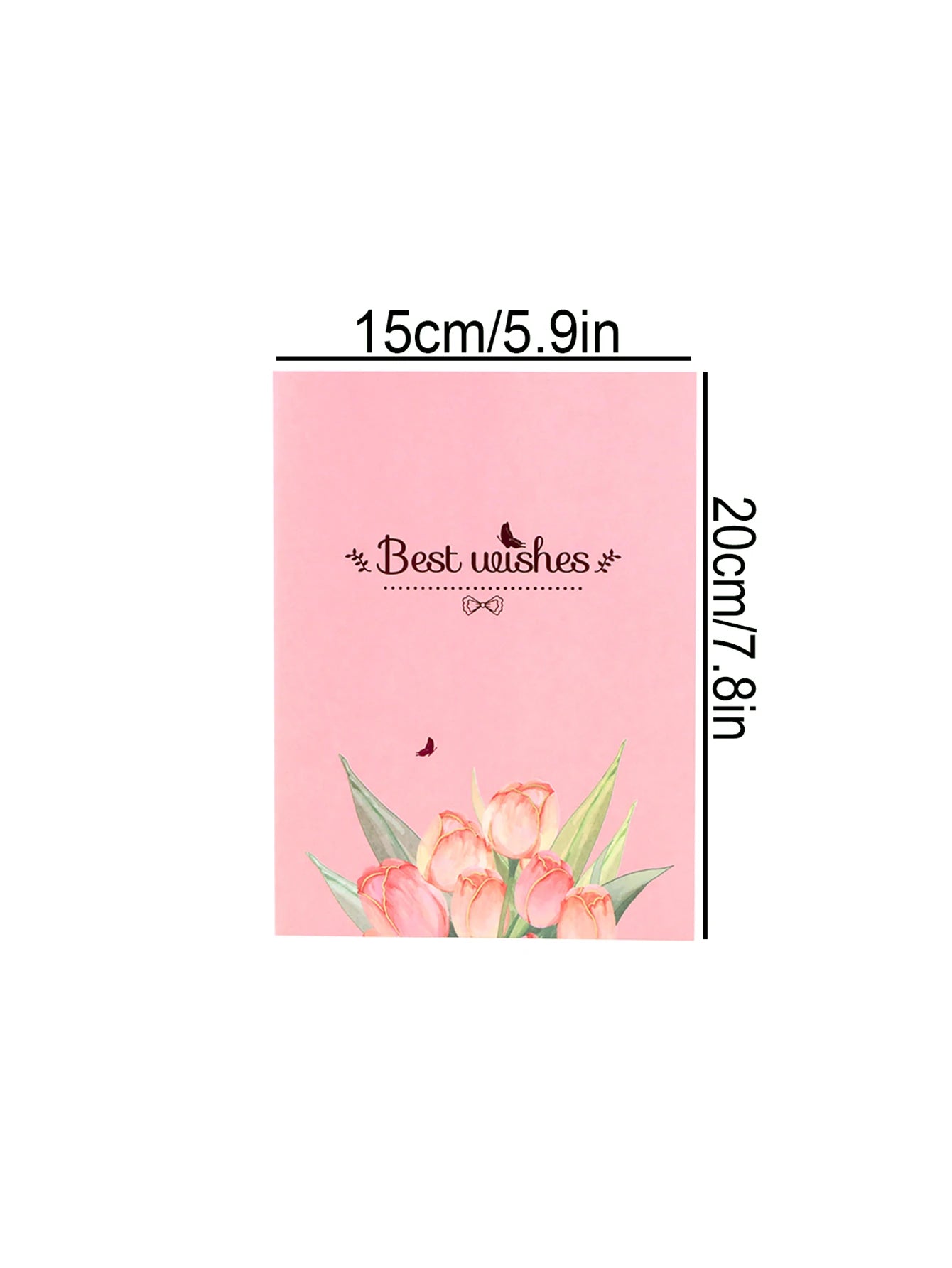 1 Tulip Bouquet Mother's Day Greeting Card, Beautiful Greeting Card Holiday Gift to Expression of Gratitude to Mom (With Envelop