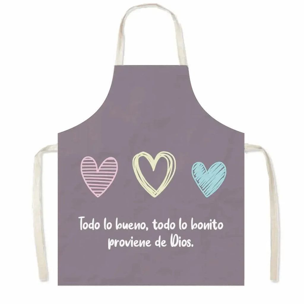 Christian Gift Bible Verse Print Kitchen Apron Women Cooking Apron for Nail Salons BBQ Chef Waiter Home Cleaning Tool Pinafore