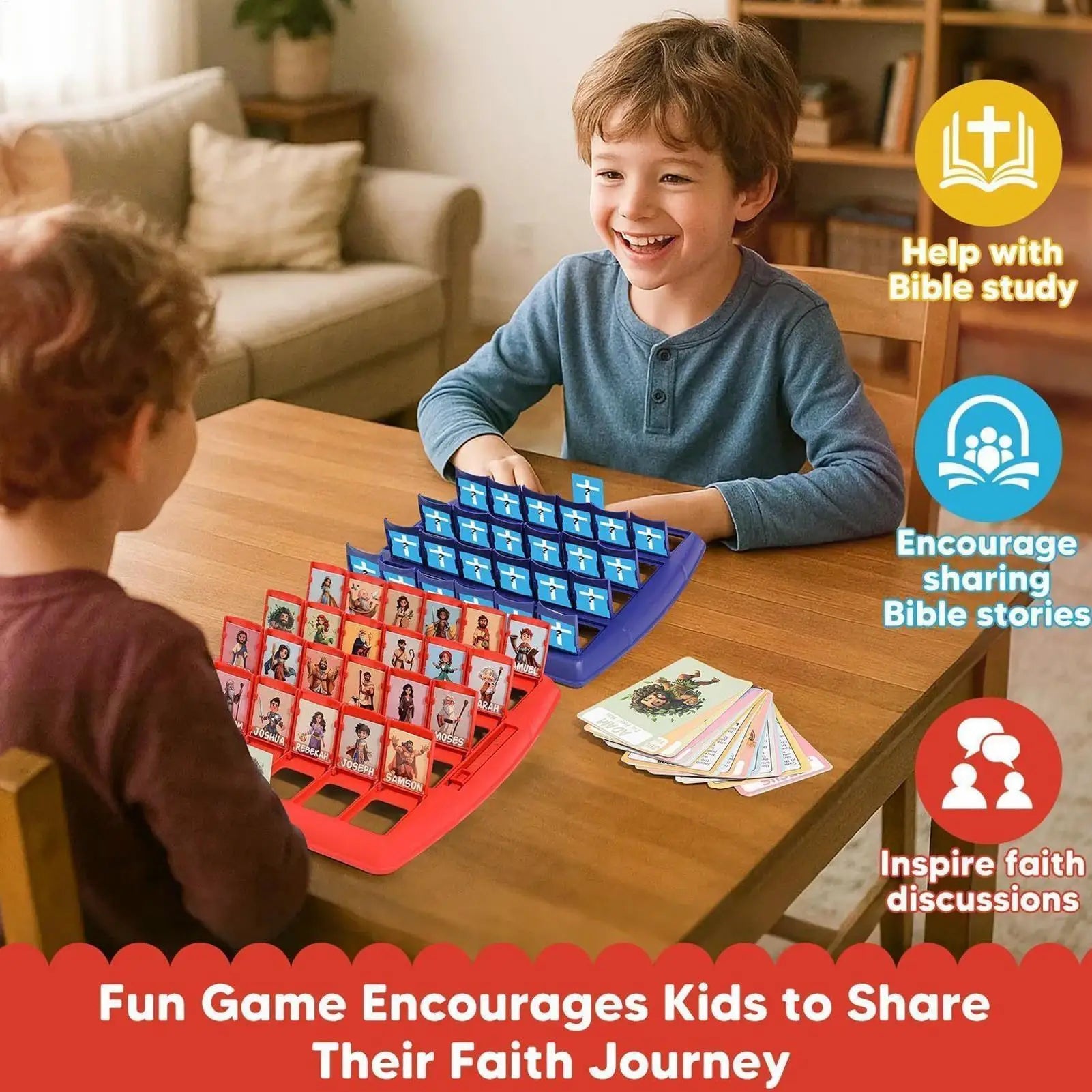 Who I Am Bible Game Study Party Toys Bible Games For Kids 24 Characters Classic Fun Travel Toys New Year Gifts For Work Offices