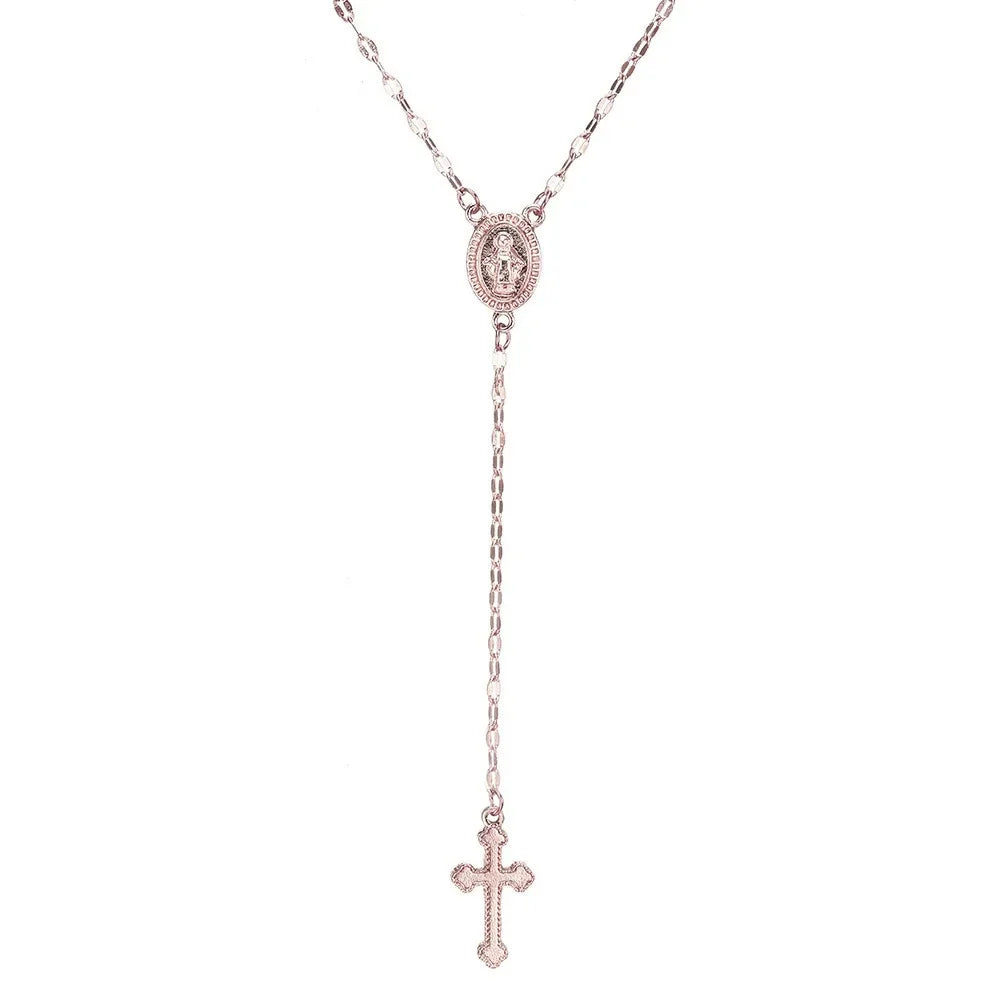 2024 New Fashion Vintage Christian Cross Bohemia Religious Rosary Pendant Necklace for Women Charm Fashion Jewelry Gifts