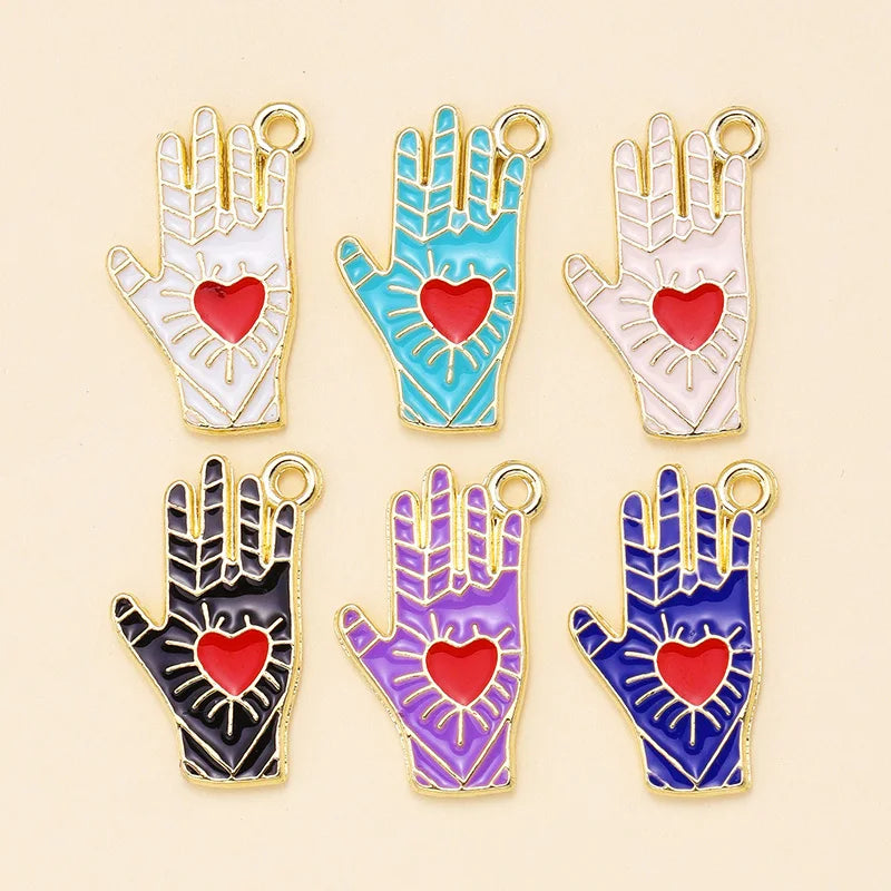 10Pcs Classic Enamel Miraculous Medal Virgin Mary Catholic Holy Charm Gold Plated Pendant Diy Necklace Jewelry Accessories