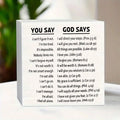 Christian Bible Verse Poster - God Says Scripture Quotes with Bible References - Framed Religious Wall Art Decor - Inspirational